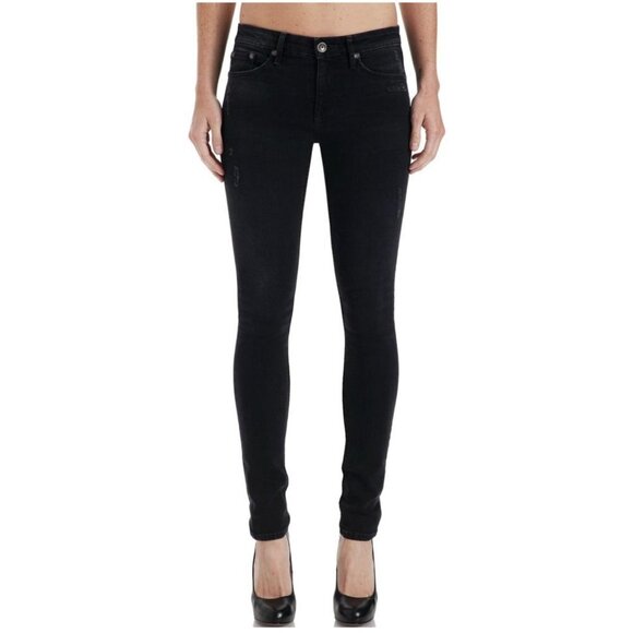 Strom tio skinny Raven black distressed jeans size 23 - Picture 2 of 8